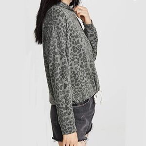 Sundry | Leopard Drawstring Hoodie | Popover Sweatshirt‎